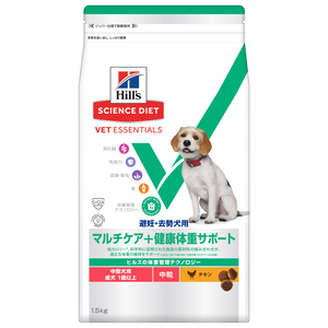 マルチケア+健康体重サポート 中型犬用 成犬 1歳以上 チキン 総合栄養食 (ヒルズ サイエンス・ダイエット ベット・エッセンシャル )